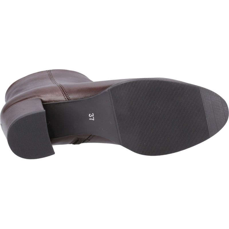 Hush Puppies Claridy Bottes Cheville À Talon Marron Pour Femmes En Cuir