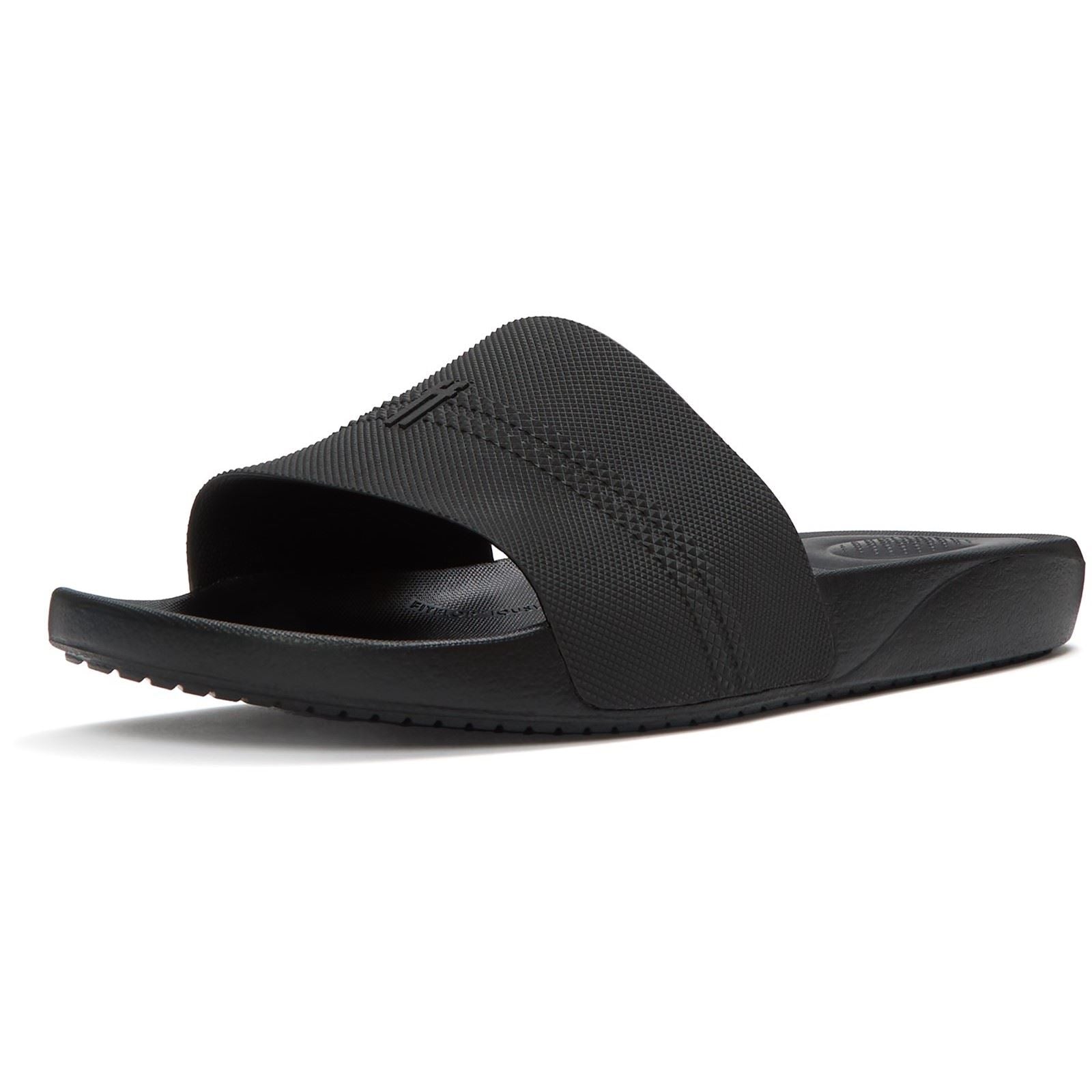 Fitflop iQushion Pool Slides Sandales Noires Tout En Polyuréthane Pour Hommes