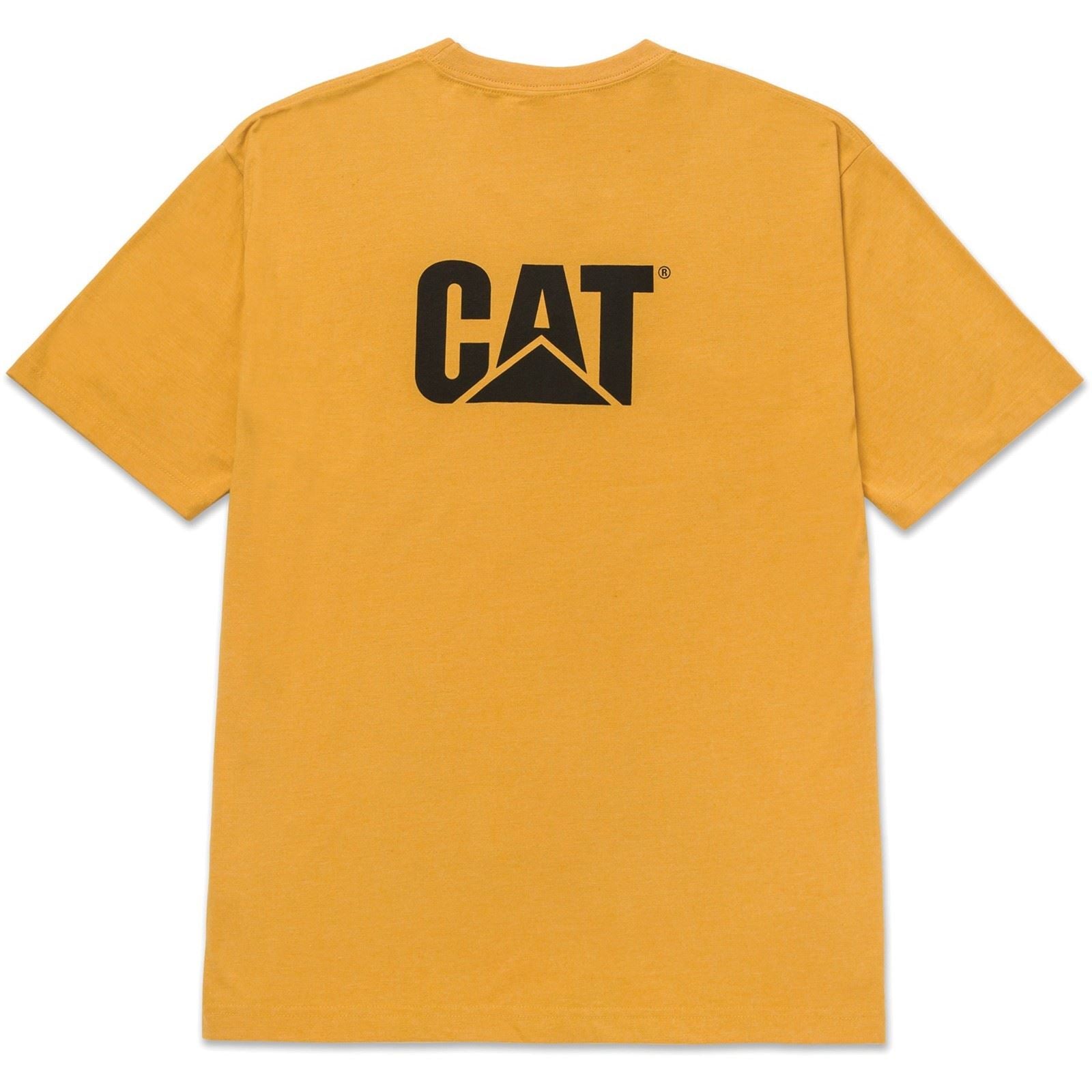 Caterpillar W05324 Trademark T-Shirts À Manches Courtes En Coton Pour Hommes Jaunes