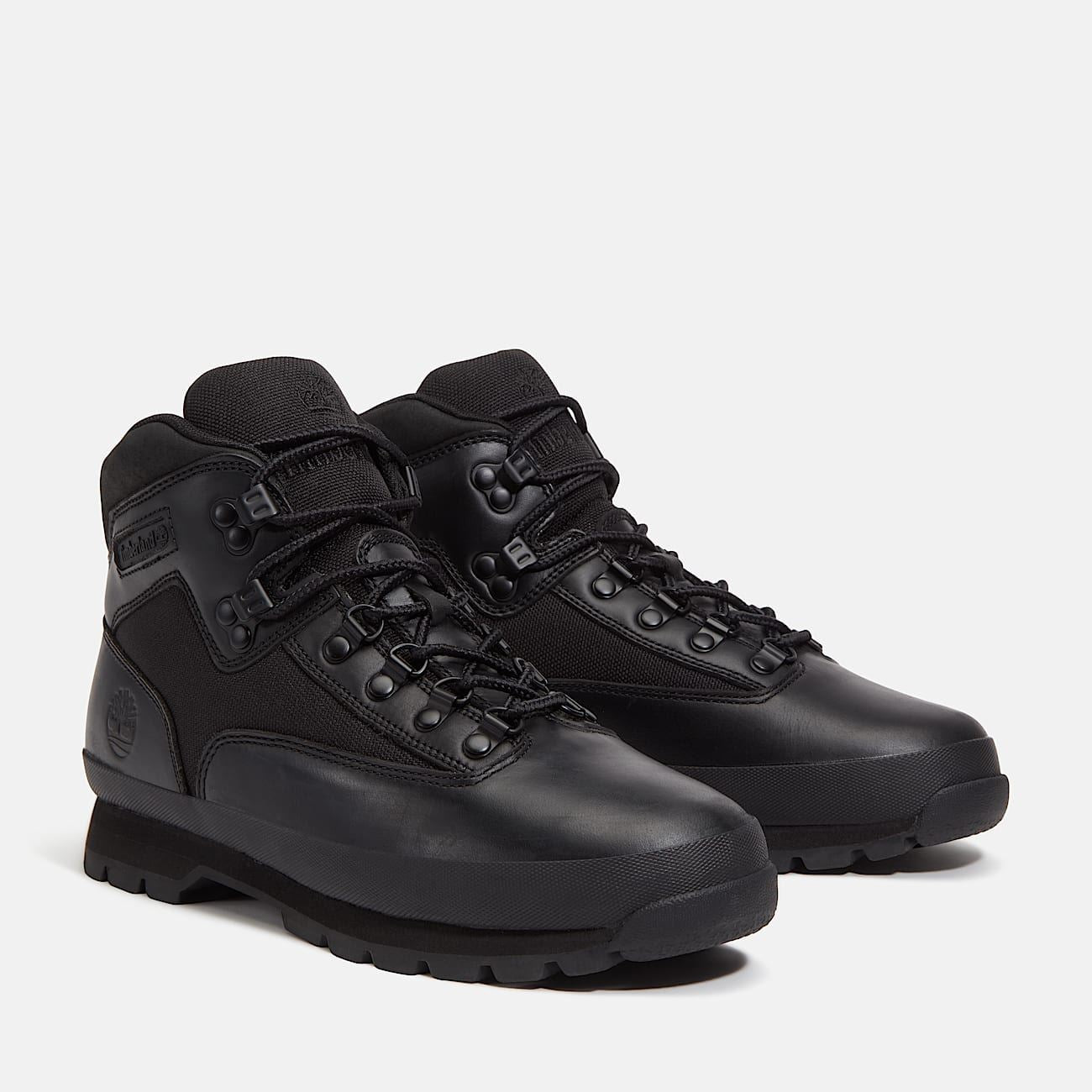 Timberland Euro Hiker Workwear I Blackout Bottes En Cuir Noires Pour Hommes