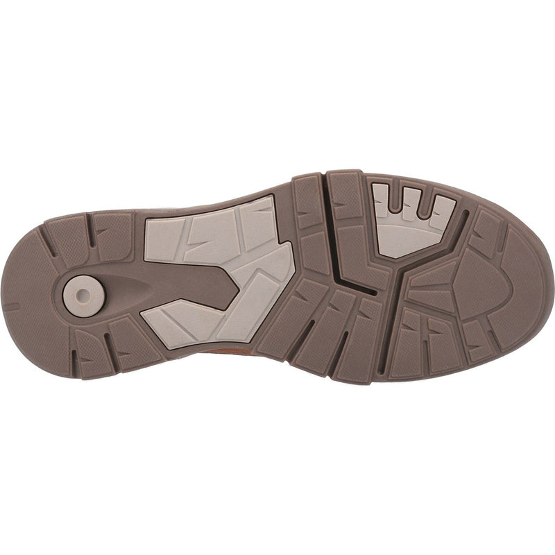 Hush Puppies Finley Chaussures En Cuir Pour Homme À Lacets De Couleur Beige.