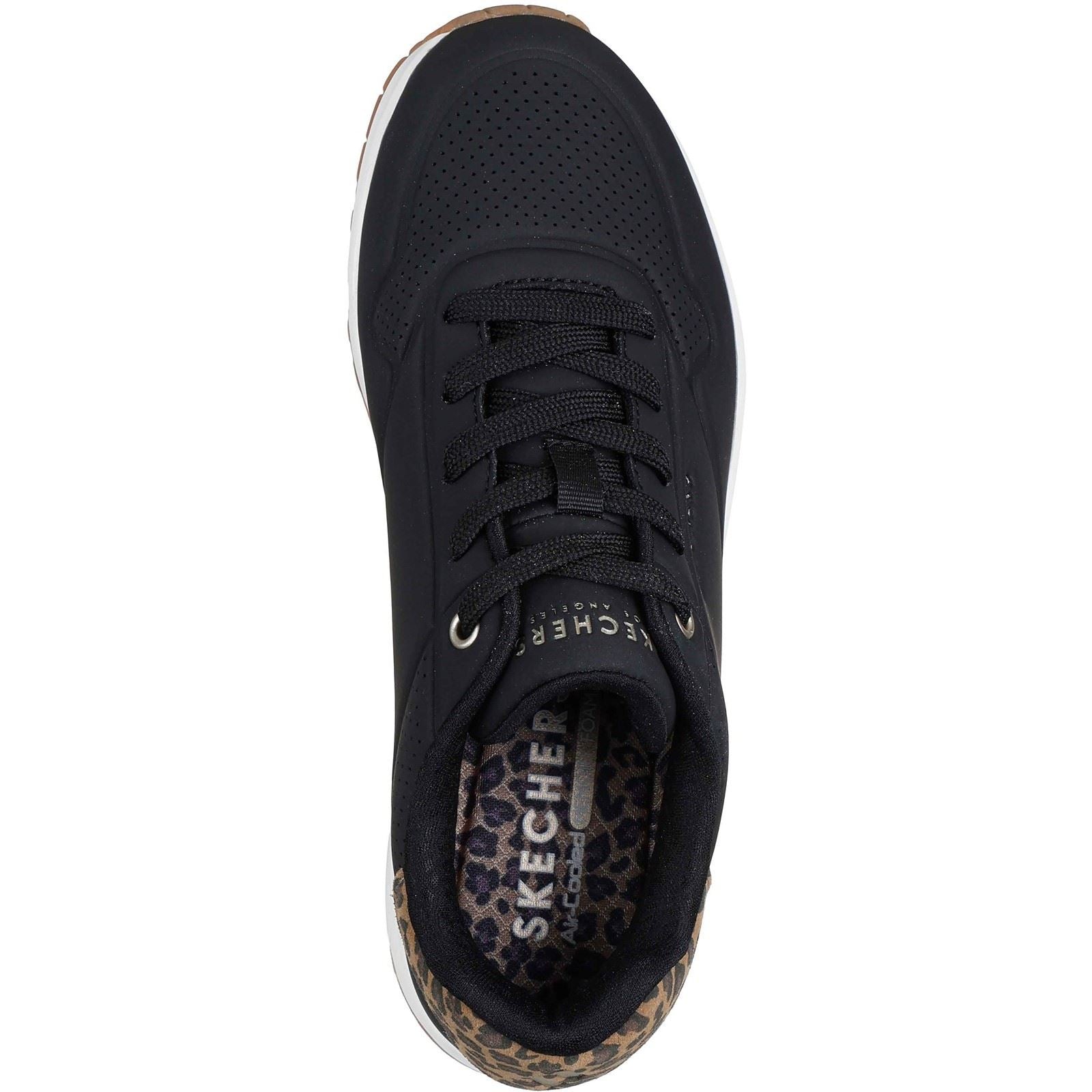 Skechers UNO - Jungle Nite Baskets Noires/Léopard En Polyuréthane Pour Femmes