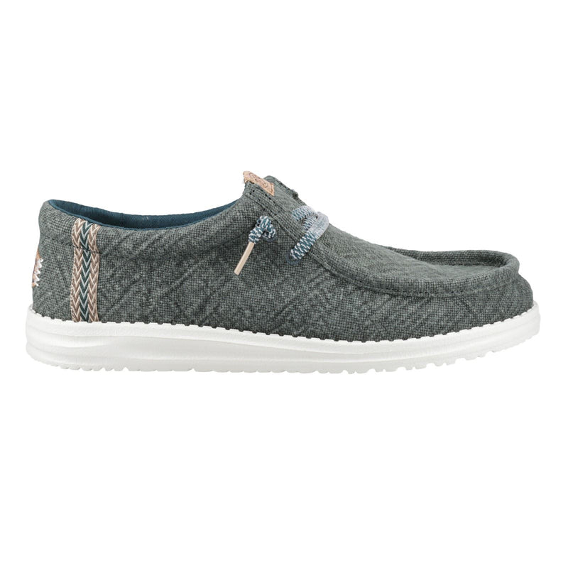 HEYDUDE Wally Jute Chaussures Mocassins Pour Hommes En Jute Vert Mer.