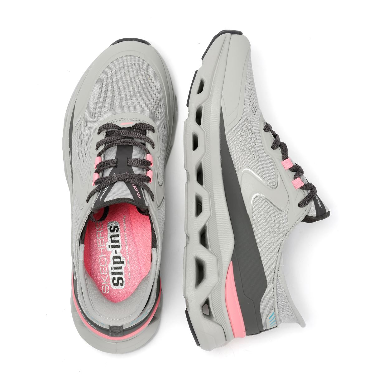 Skechers Slip-Ins Glide Step Altus Baskets Grises En Maille Pour Femmes