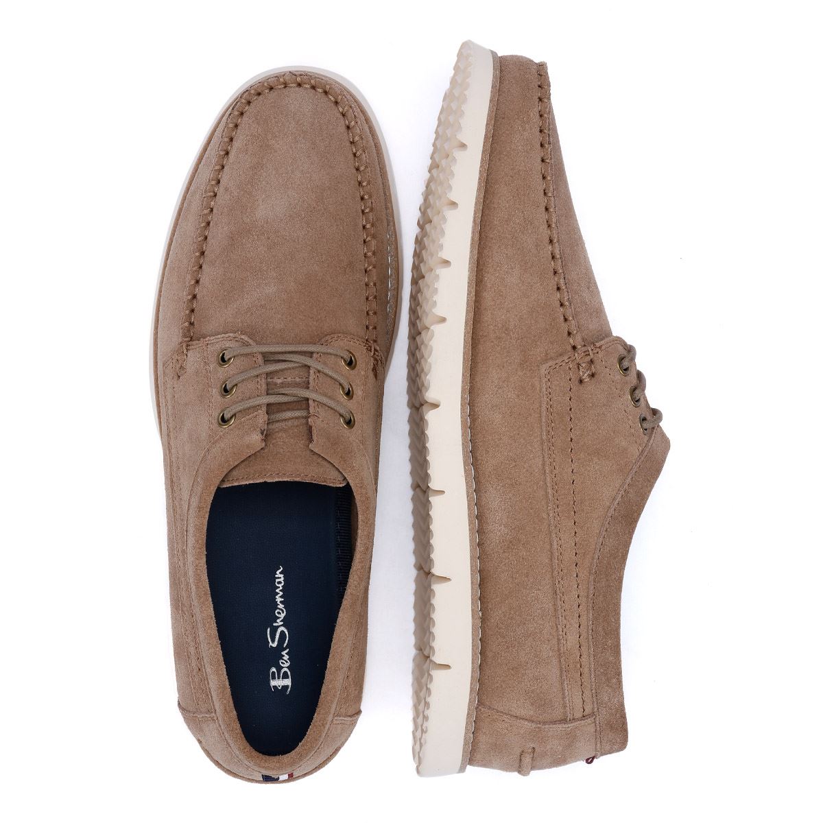 Ben Sherman Soho Chaussures À Lacets Grises Pour Hommes En Suède