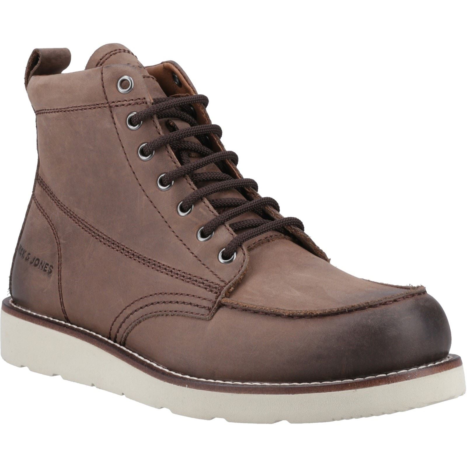 Jack & Jones Toronto Chaussures De Cheville En Cuir Pour Homme De Couleur Marron Stone