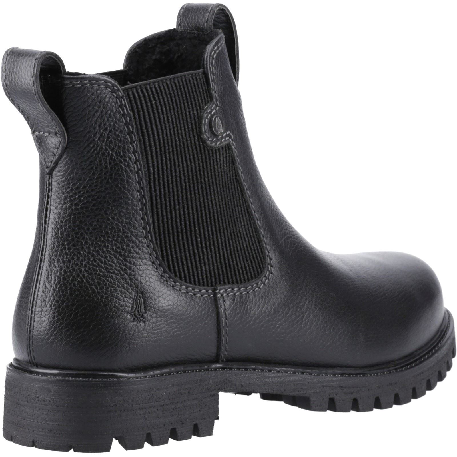 Hush Puppies Wynter Bottes Plates Chelsea Noires En Cuir Pour Femmes
