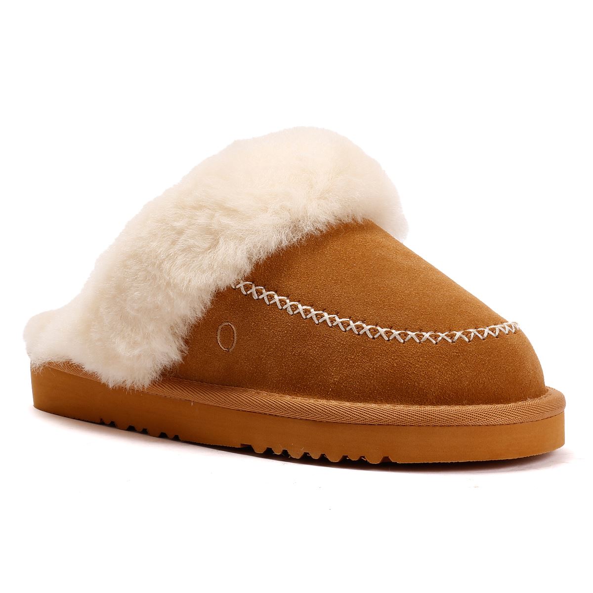 Osprey London The Celeste Chaussons En Suède Pour Femmes Marron clair