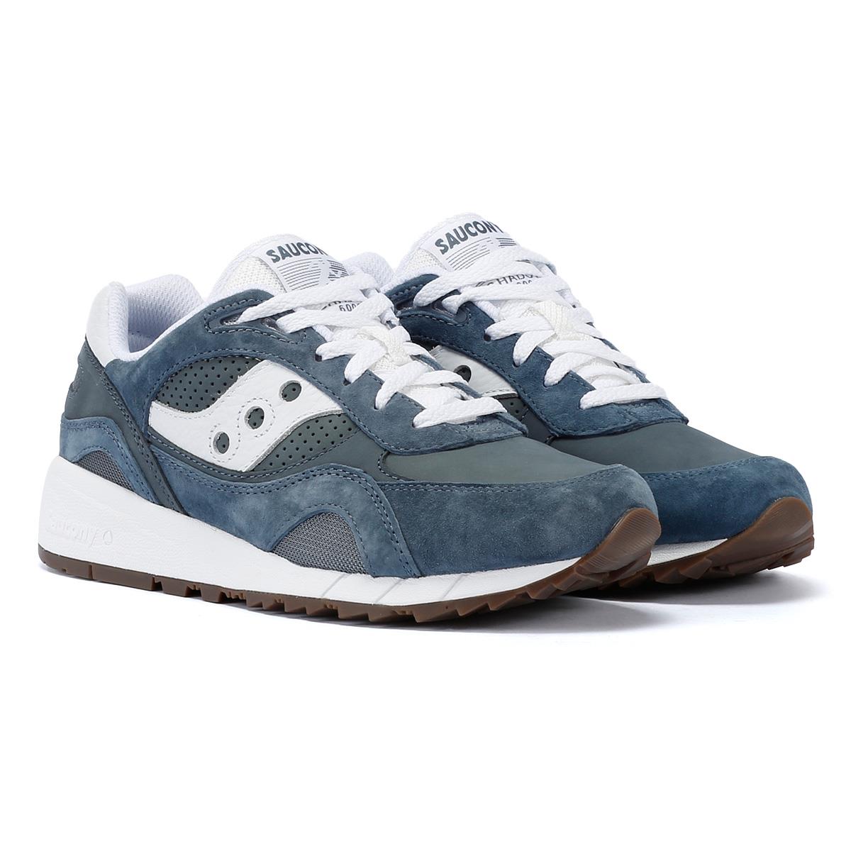 Saucony Shadow 6000 Baskets En Daim Bleu Marine/Blanc