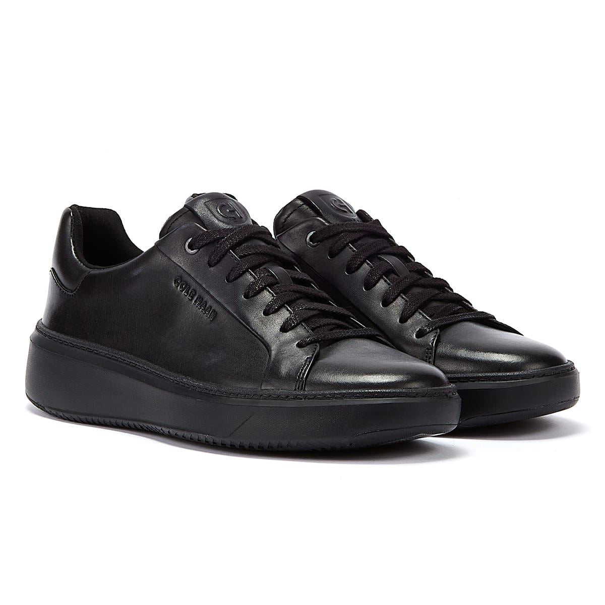 Cole Haan Grandprø Topspin Baskets Noires En Cuir Pour Hommes