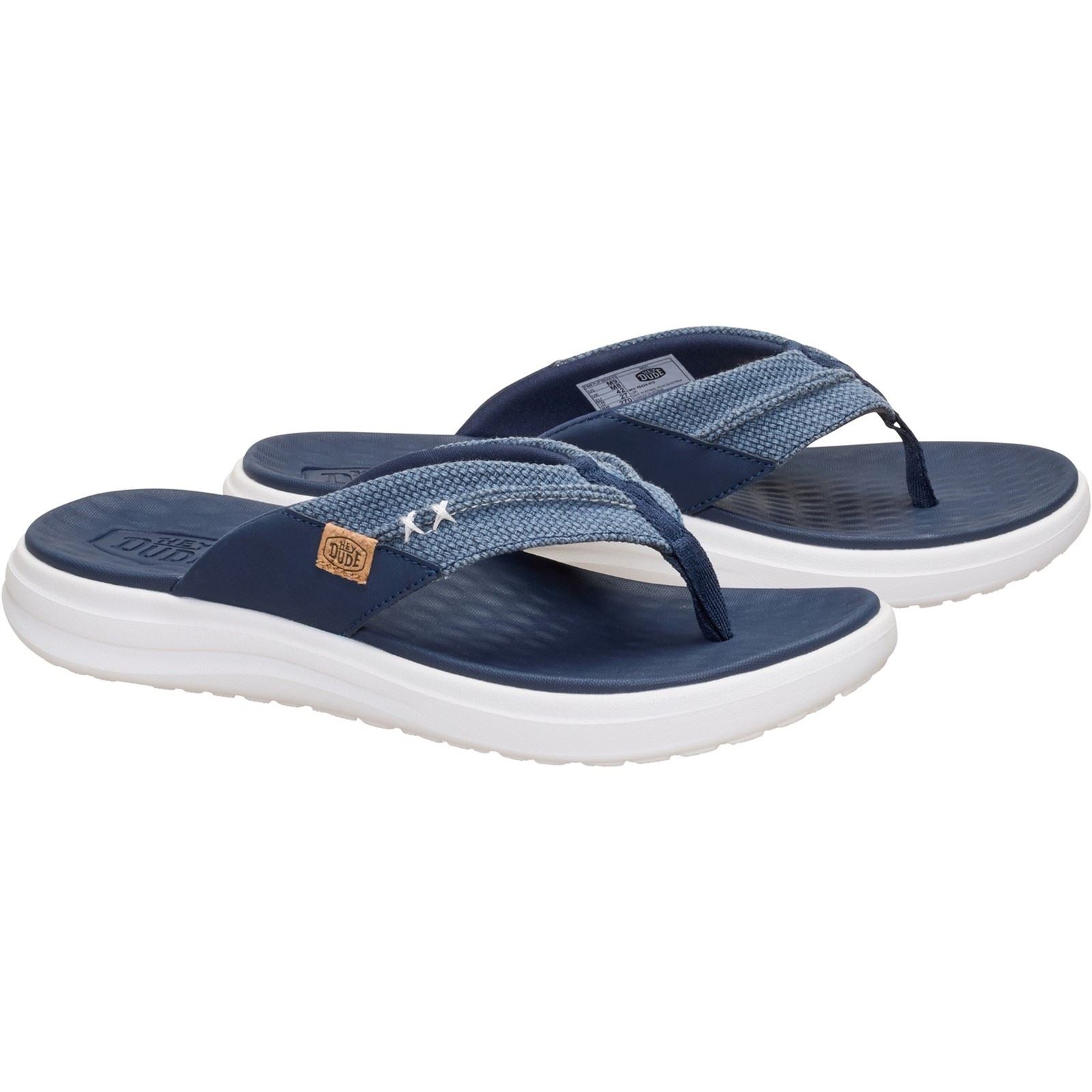 HEYDUDE Finn Flip Sandales Pour Hommes En Polyester Bleu Marine