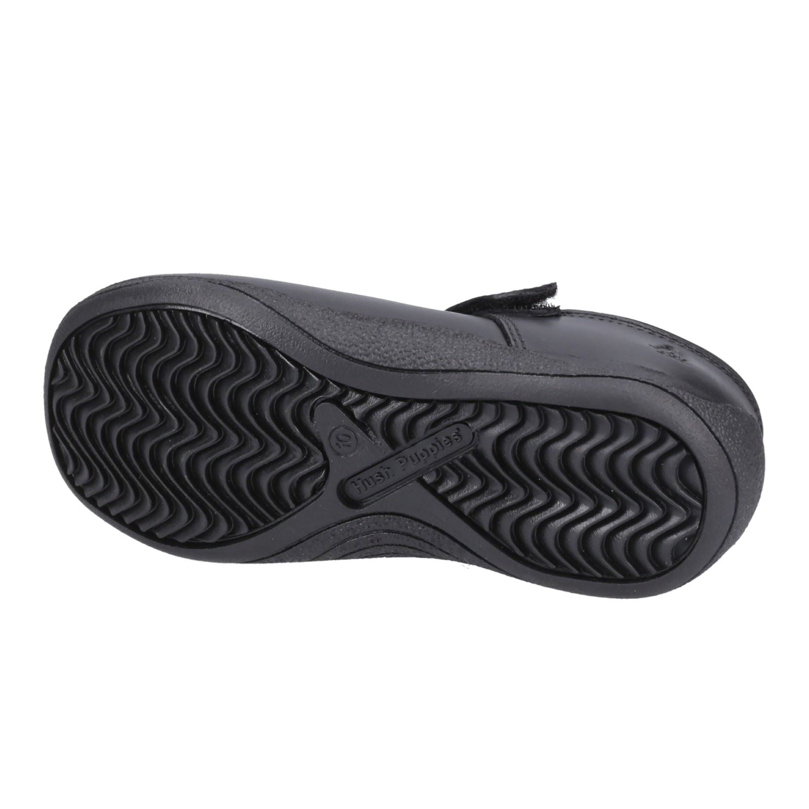 Hush Puppies Christina Junior Chaussures Noires Pour Filles En Cuir