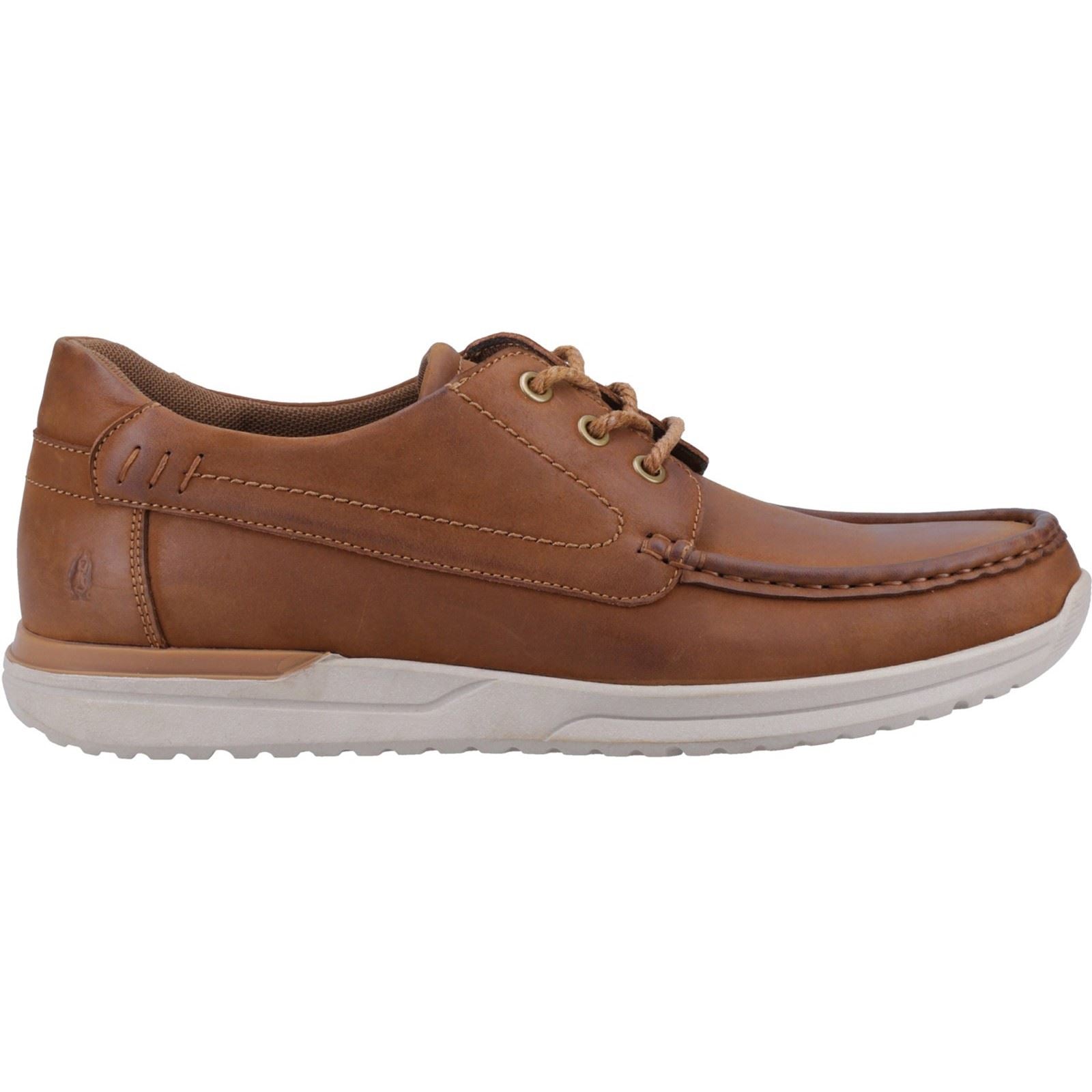 Hush Puppies Howard Chaussures En Cuir Pour Homme À Lacets De Couleur Beige.