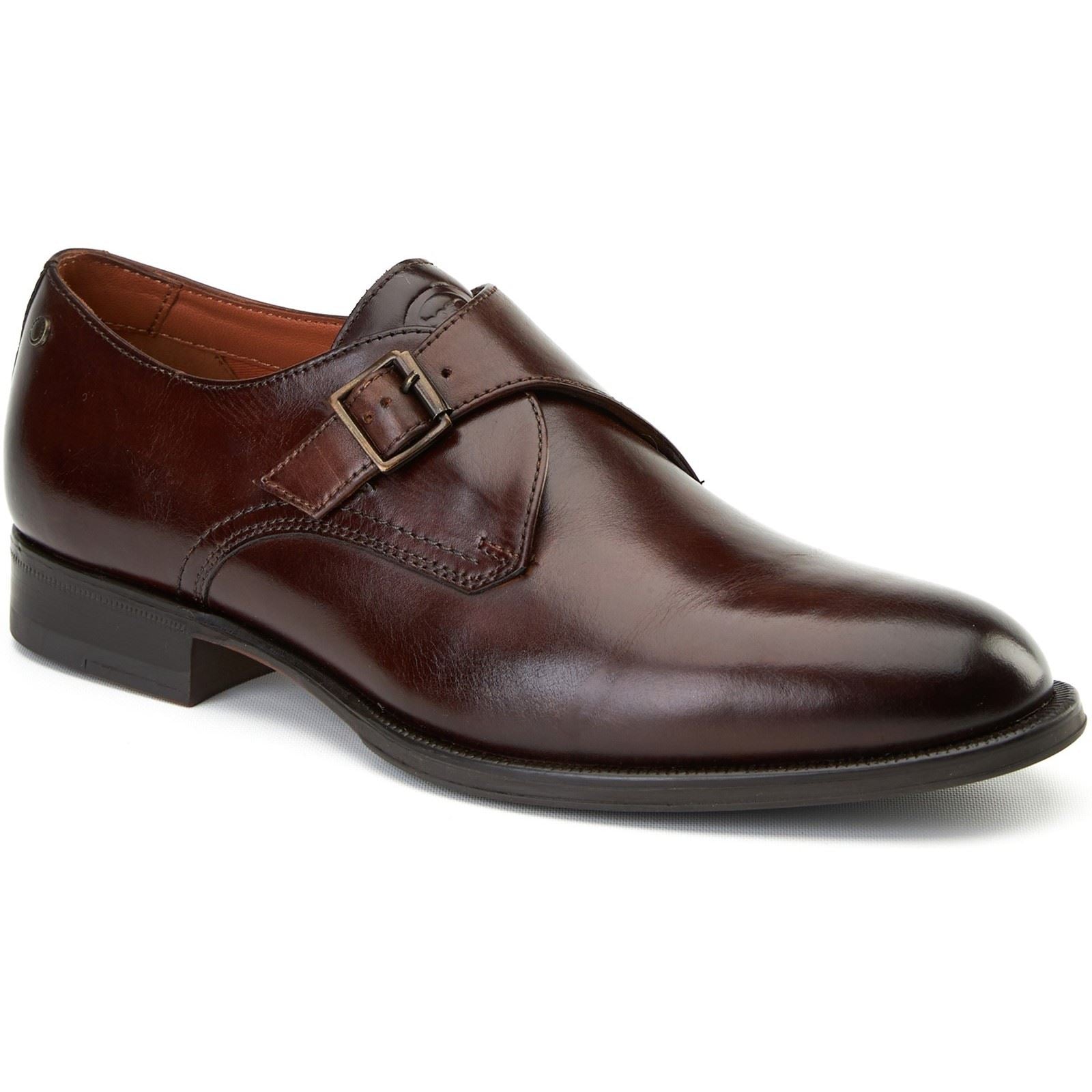 Base London Faraday Chaussures Pour Hommes En Cuir Marron Brûlé