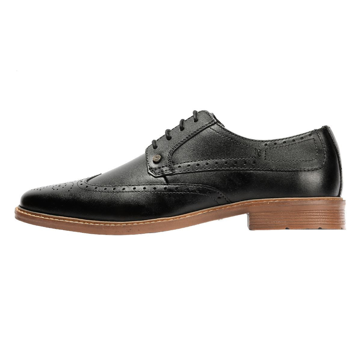 Lambretta Stockton Chaussures Noires En Cuir Pour Homme À Lacets