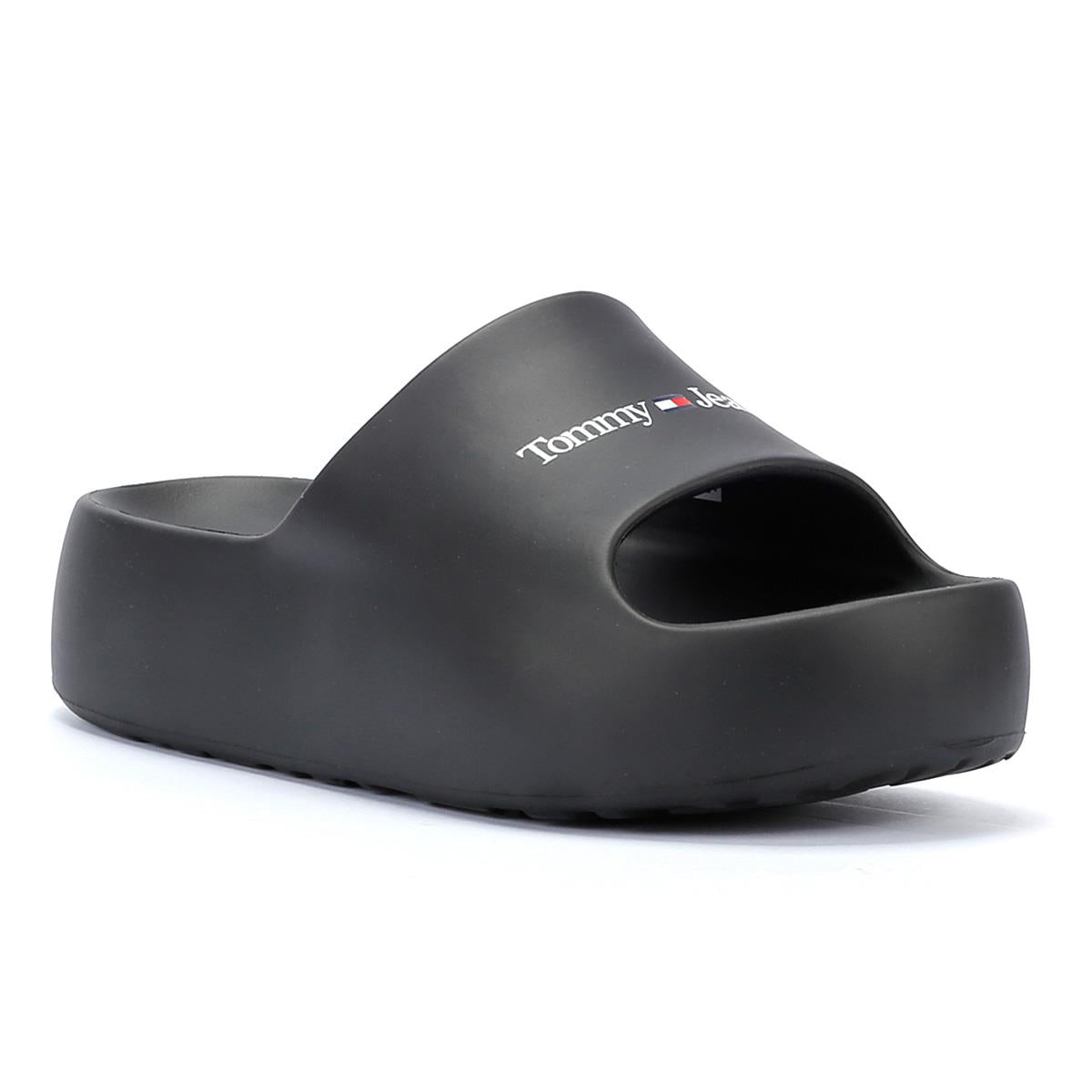 Tommy Hilfiger Chunky Flatform Sandales Noires Pour Femmes