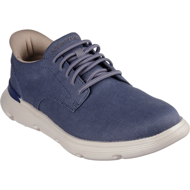 Skechers Garza Clive Chaussures Homme En Coton Bleu À Lacets