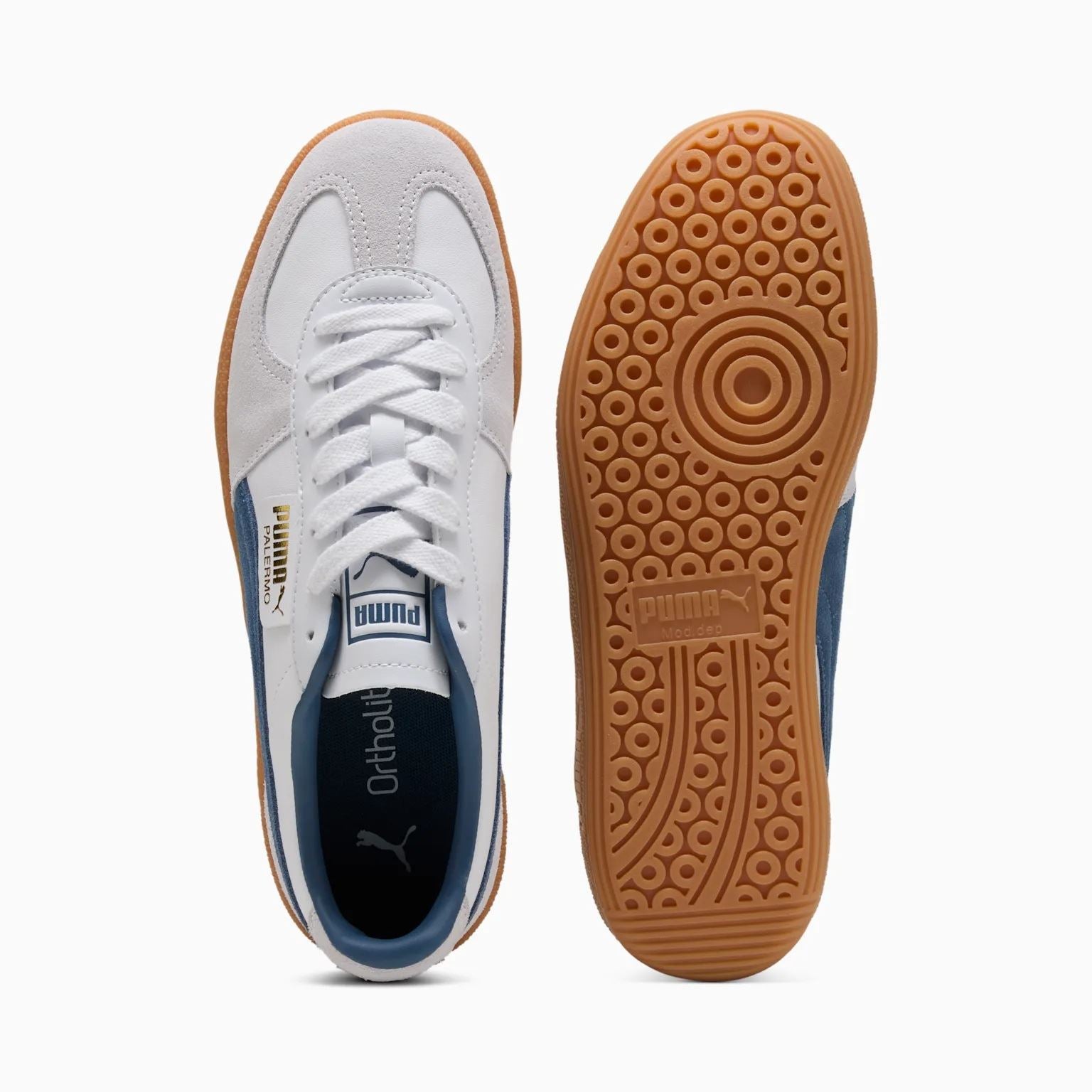 Puma Palermo Baskets Blanches En Cuir Pour Hommes