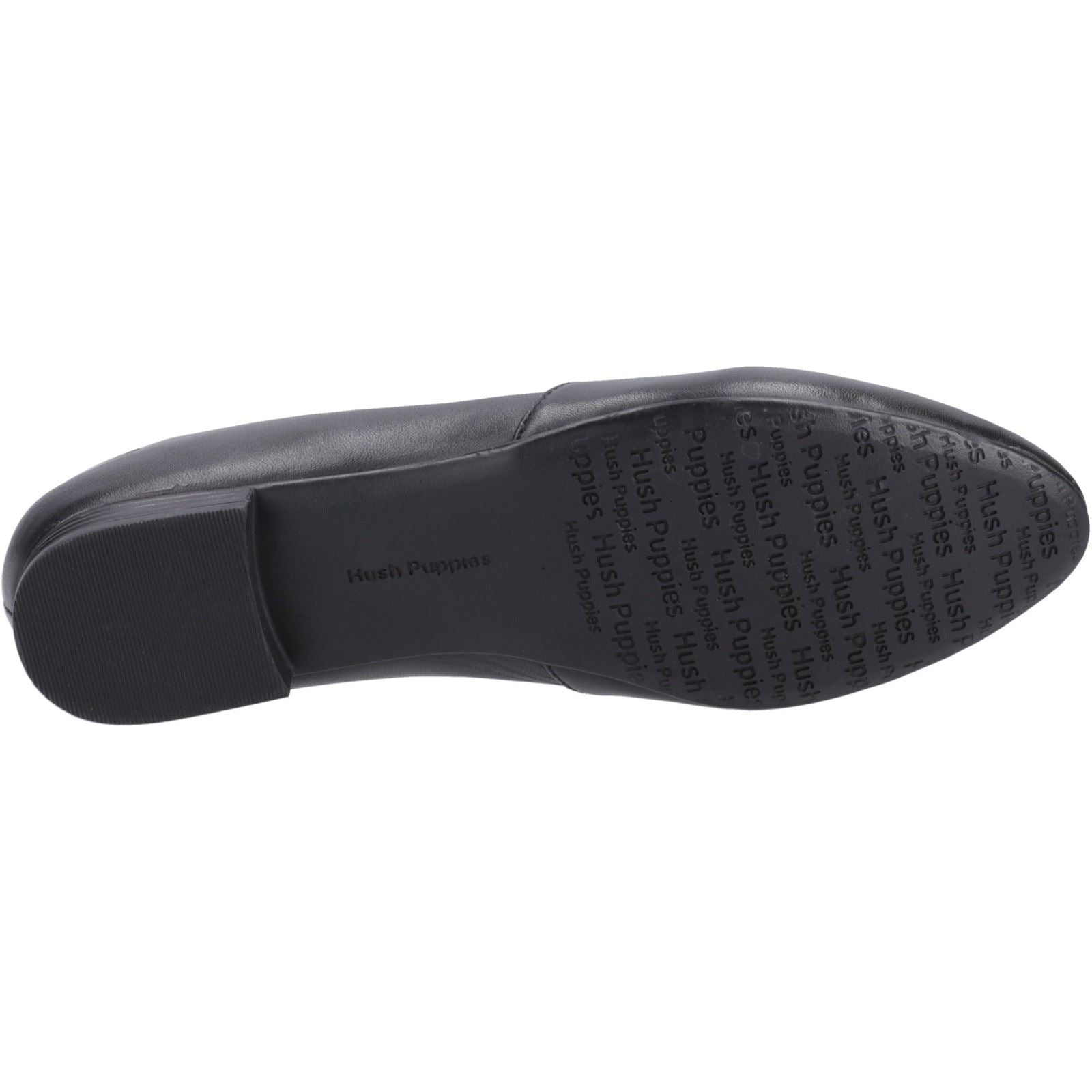Hush Puppies Lola Senior Chaussures Plates De Ballet Noires Pour Filles En Cuir