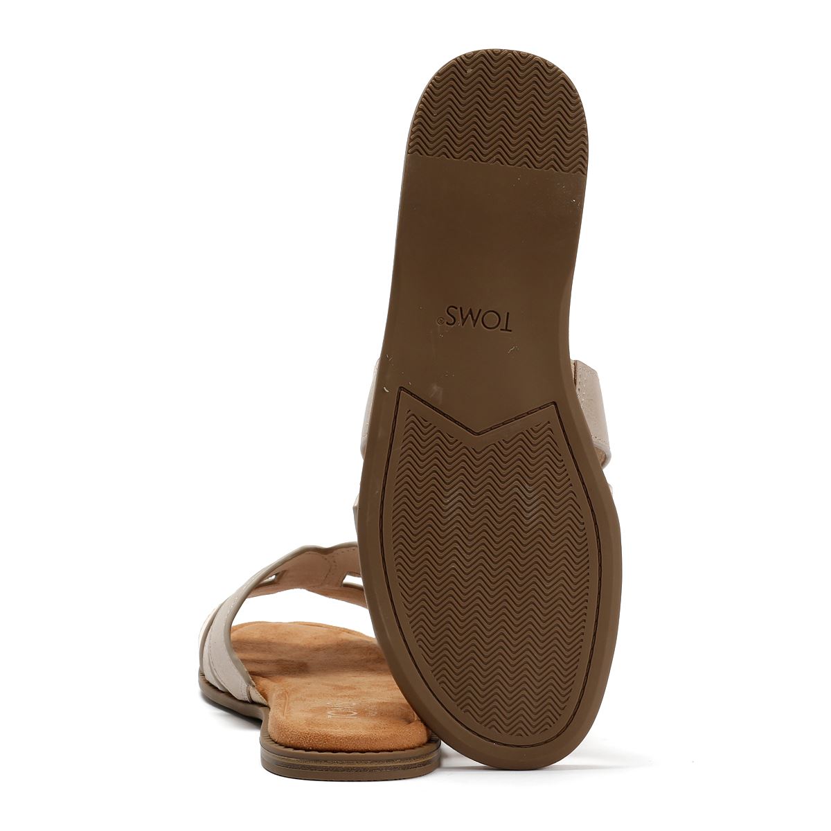 TOMS Sol Mule Sandales Dorées En Cuir Pour Femmes
