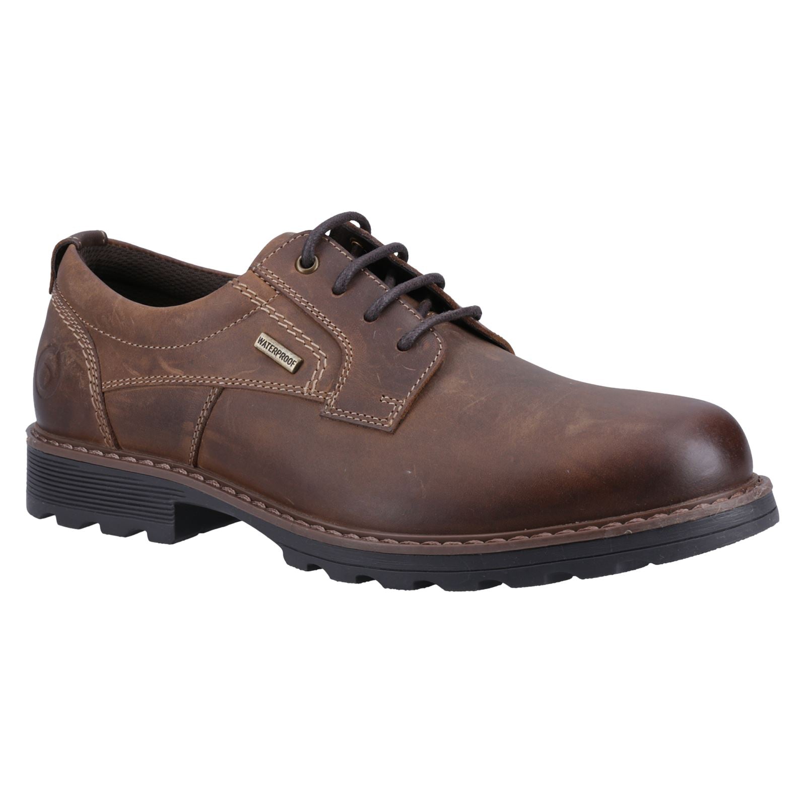 Cotswold Tadwick Chaussures À Lacets Pour Hommes En Cuir Bronzé Foncé
