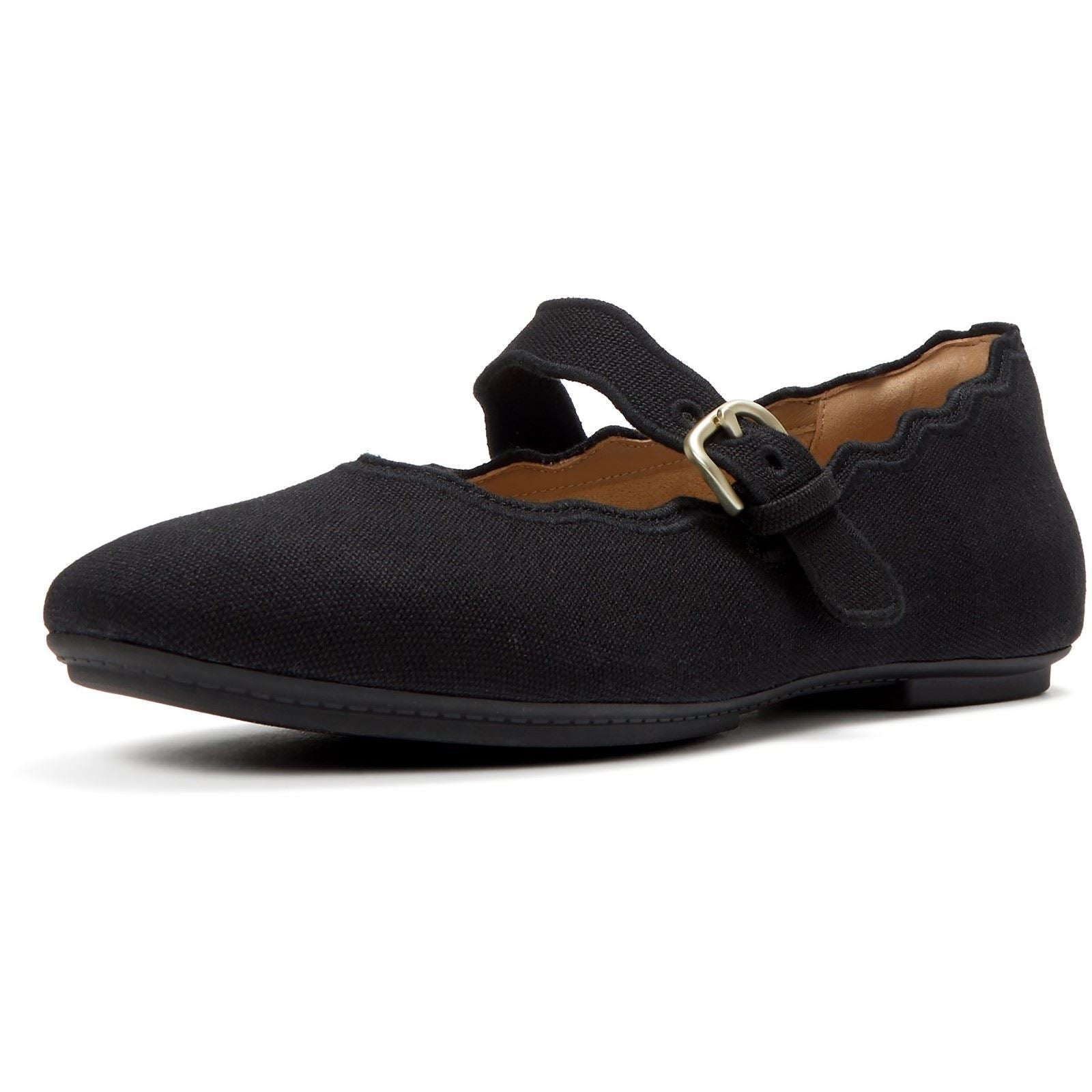 Fitflop Delicato Wave-Edge Chaussures Noires En Polyester Pour Femmes