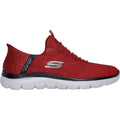 Skechers Summits Key Pace Sneakers En Textile Pour Hommes, Rouge/Noir