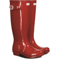 Hunter Original Tall Gloss Bottes En Caoutchouc Rouges Pour Femmes Style Militaire.