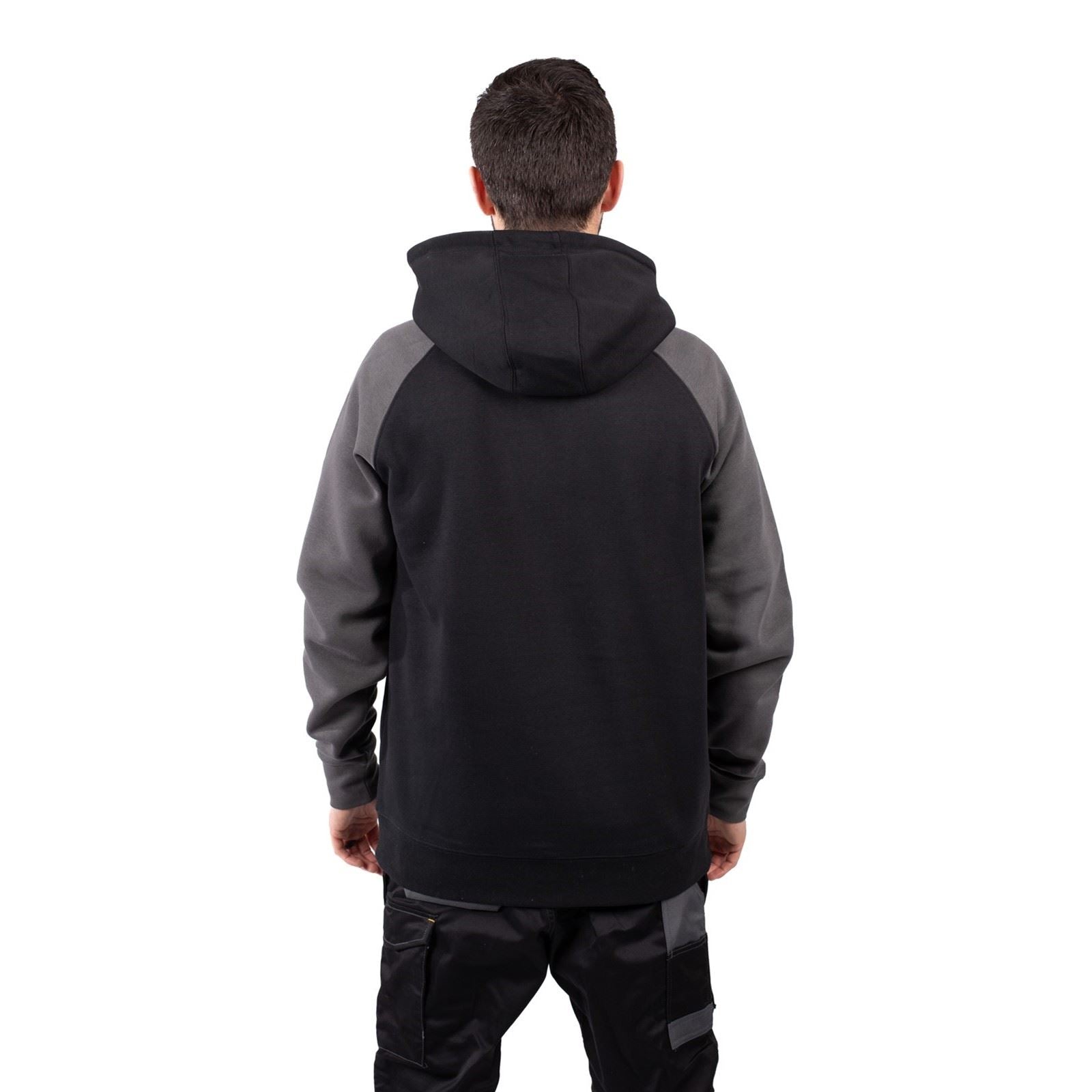 Caterpillar Raglan Sweatshirt À Capuche Noir En Coton Pour Homme