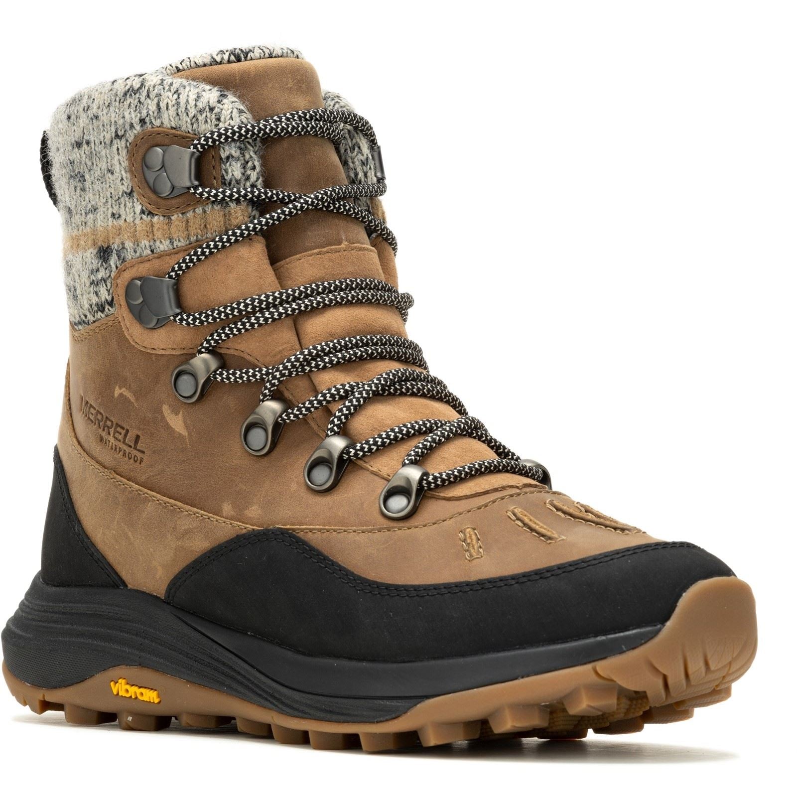 Merrell Siren 4 Thermo Mid Zip Bottes De Randonnée Pour Femmes En Cuir Tabac