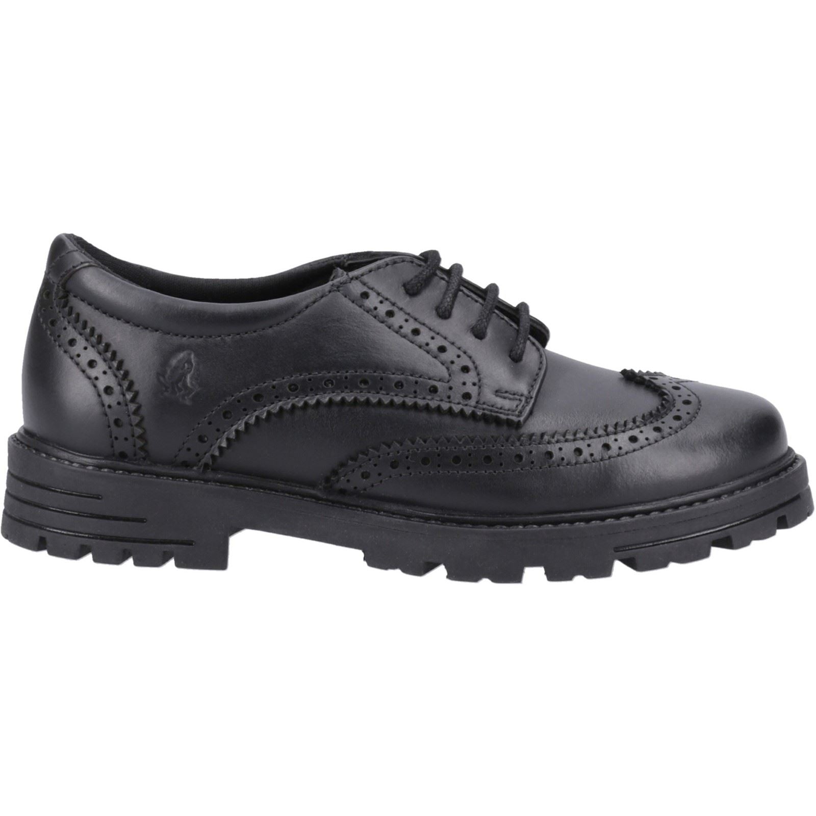 Hush Puppies Maxine Junior Chaussures Noires Pour Filles En Cuir