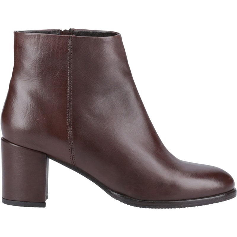 Hush Puppies Claridy Bottes Cheville À Talon Marron Pour Femmes En Cuir