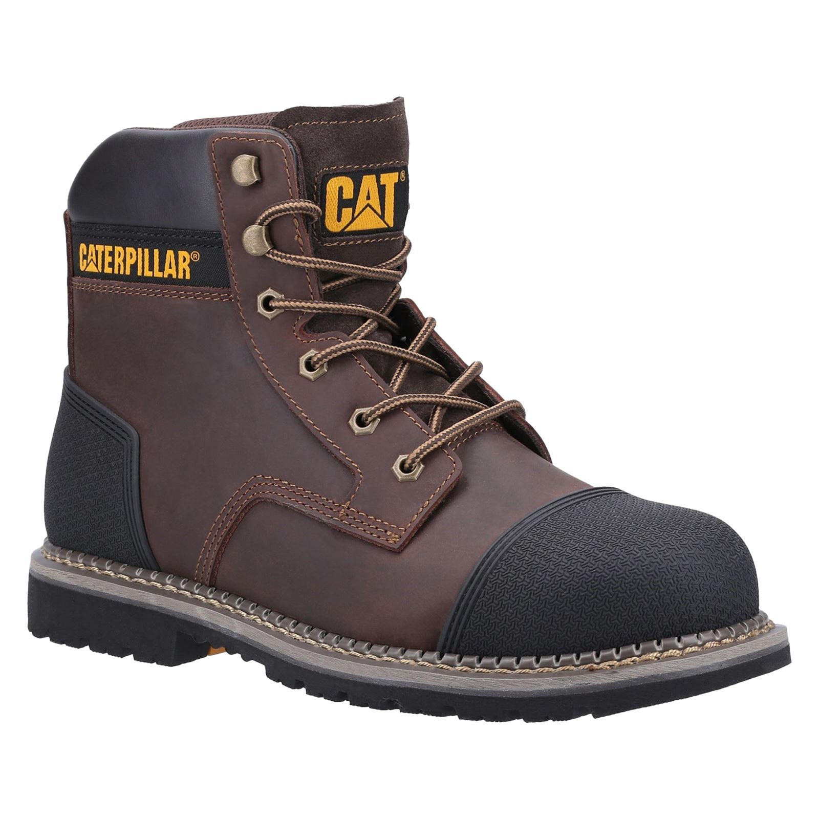 Caterpillar Bottes De Sécurité En Cuir Marron Powerplant S3