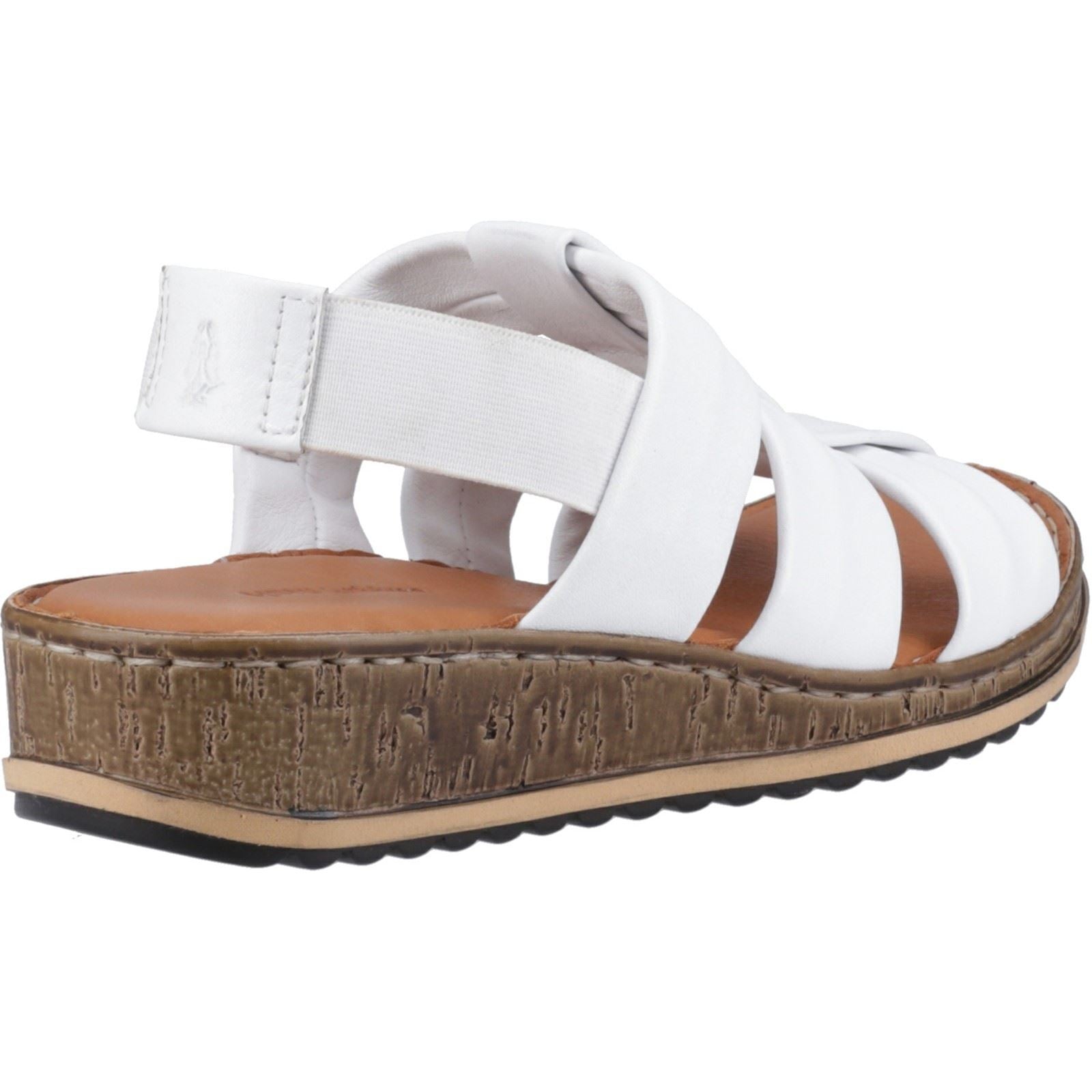 Hush Puppies Eden Wide Fit Sandales Blanches Pour Femmes En Cuir