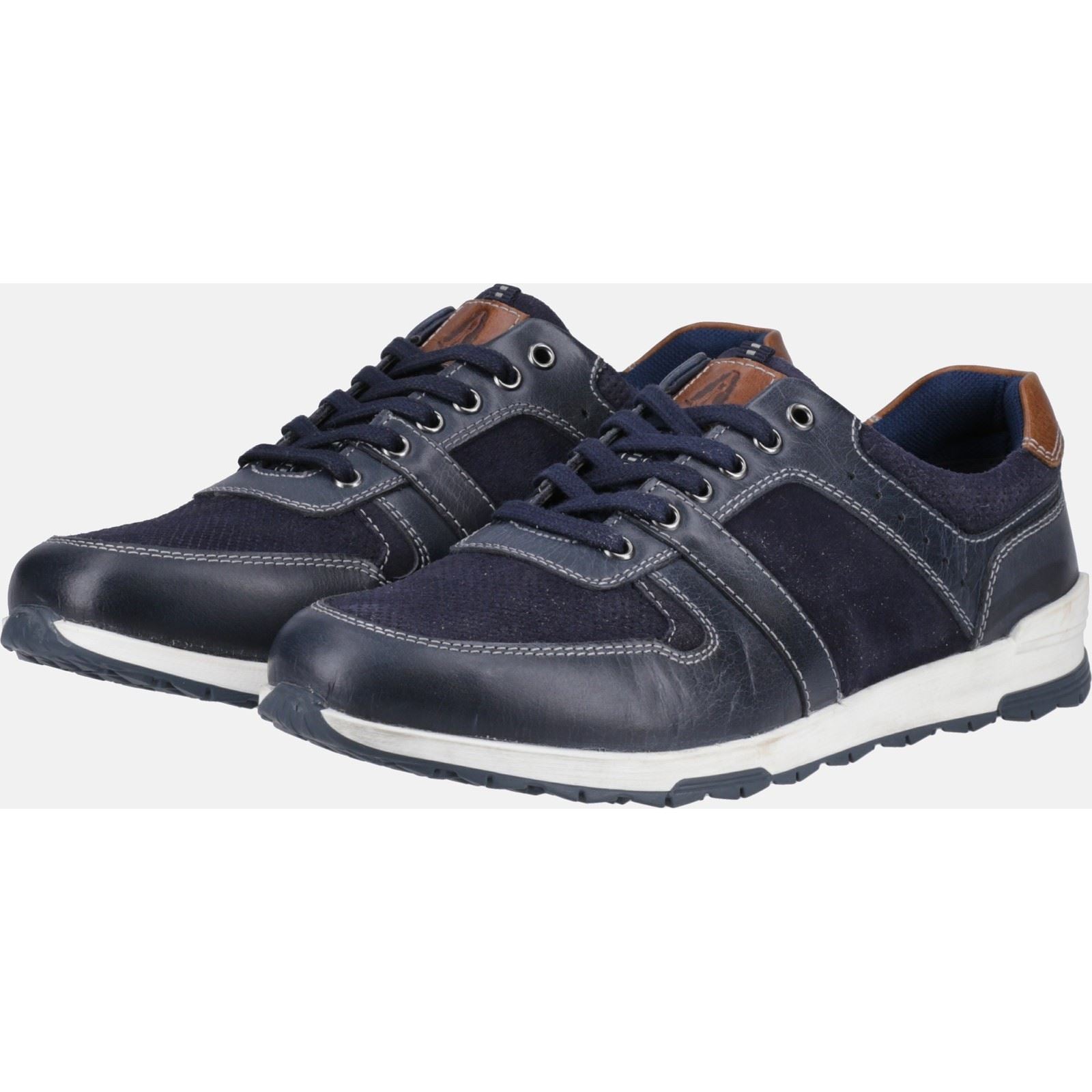 Hush Puppies Christopher Baskets En Cuir Pour Homme, Bleu Marine.
