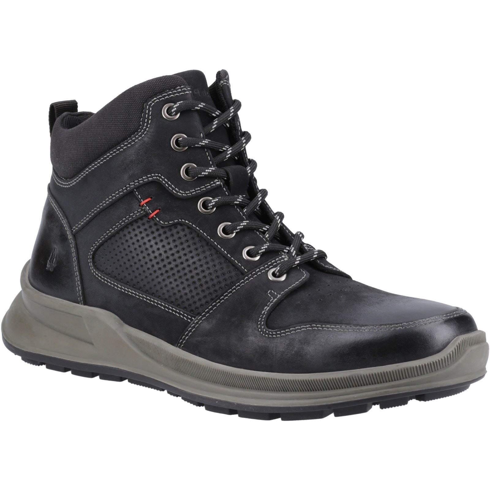Hush Puppies Arnie Bottes Noires En Cuir Pour Hommes