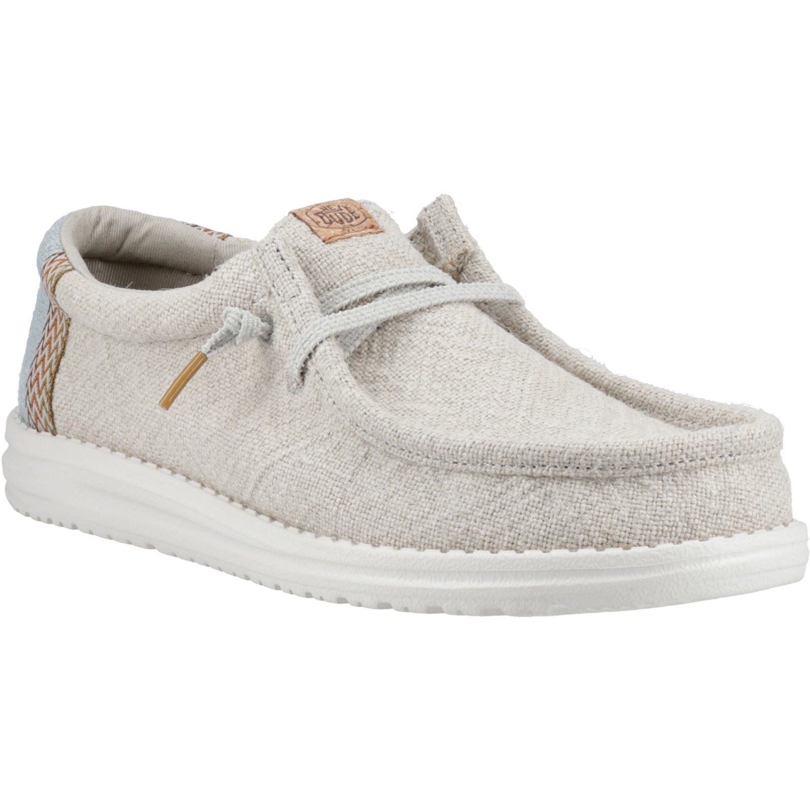 HEYDUDE Wally Jute Chaussures Mocassins En Toile De Jute Pour Hommes, Gris Pierre/Vert Iceberg
