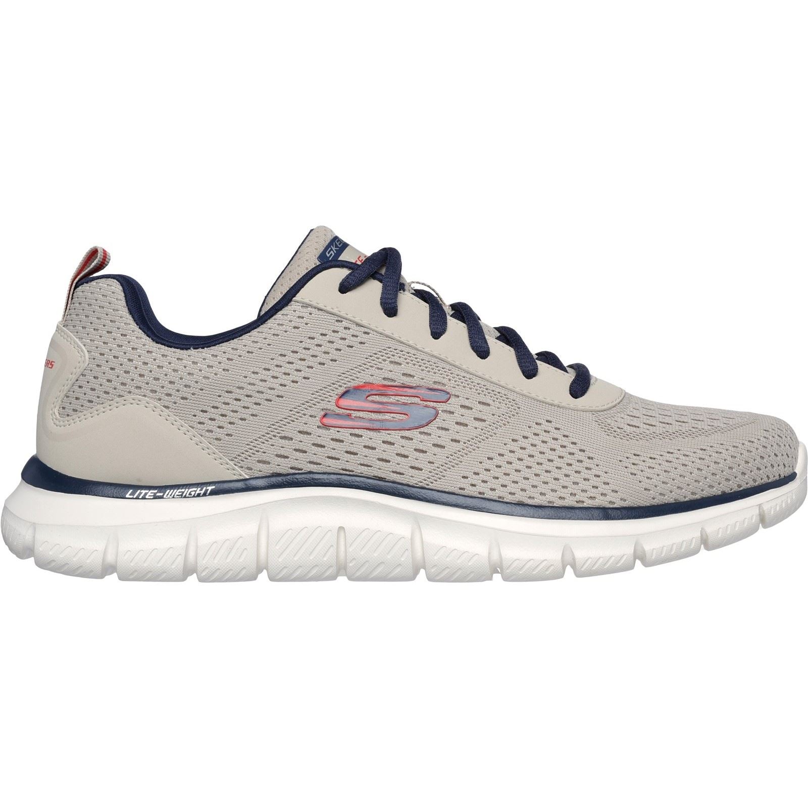 Skechers Track Leshur Baskets Pour Homme En Synthétique Taupe/Marine