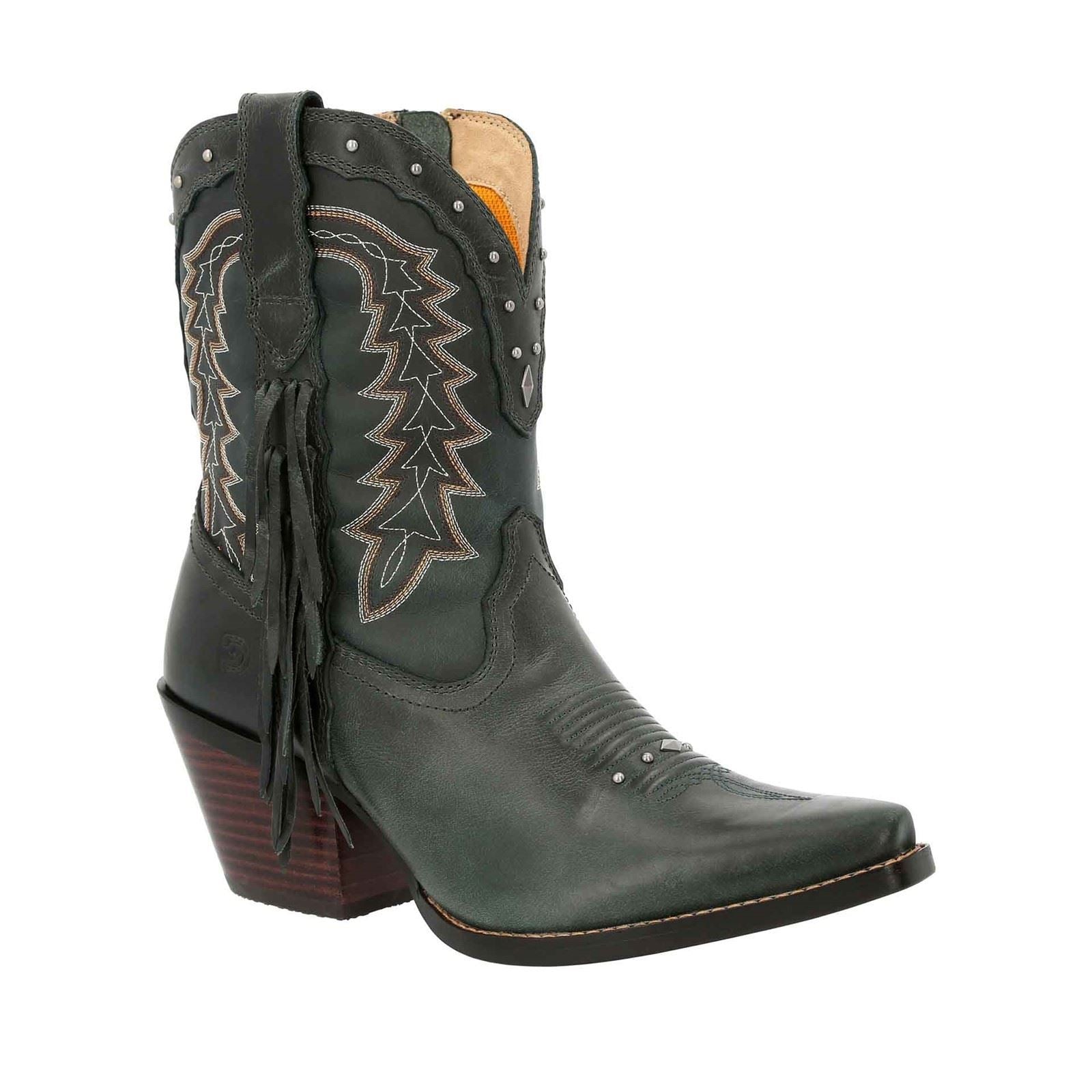 Durango Bottes Crush Bootie En Cuir Pour Femmes Marron Selle/Denim Bleu