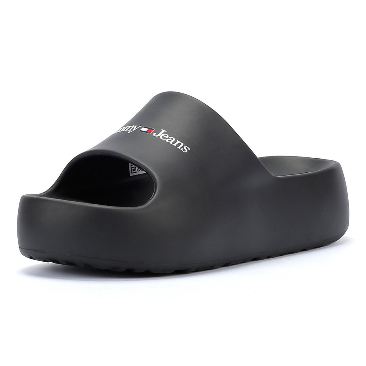 Tommy Hilfiger Chunky Flatform Sandales Noires Pour Femmes
