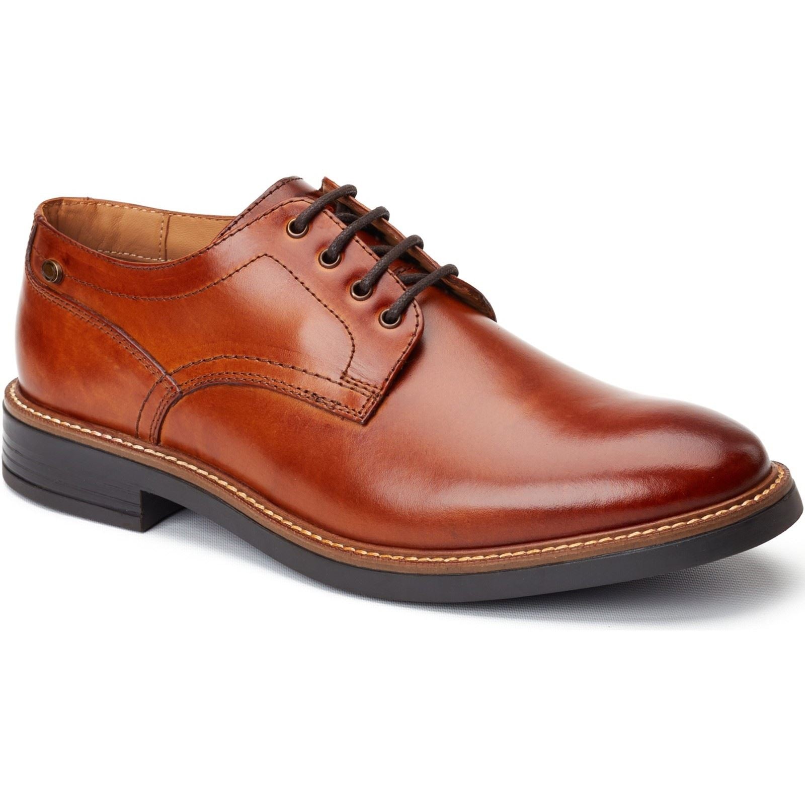 Base London Durham Chaussures En Cuir Pour Hommes En Tan Brûlé À Lacets