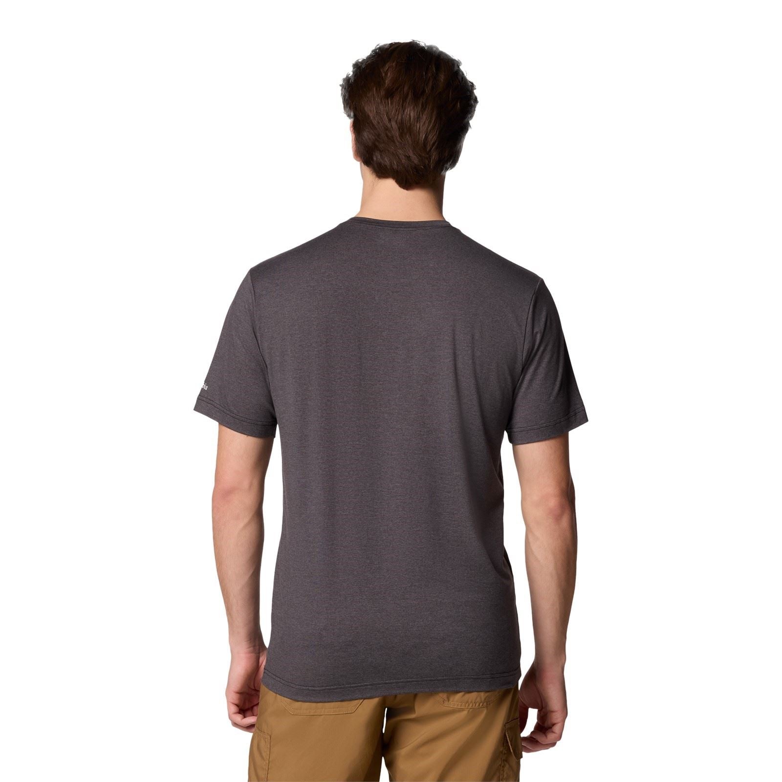 Columbia Kwick Hike Graphic SS Tee T-Shirts Noirs À Manches Courtes Pour Hommes En Polyester