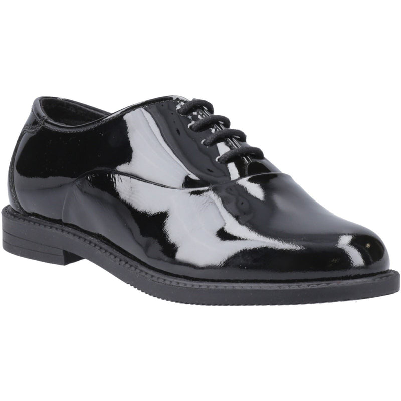 Hush Puppies Nellie Patent Chaussures Oxford Noires En Cuir Pour Filles