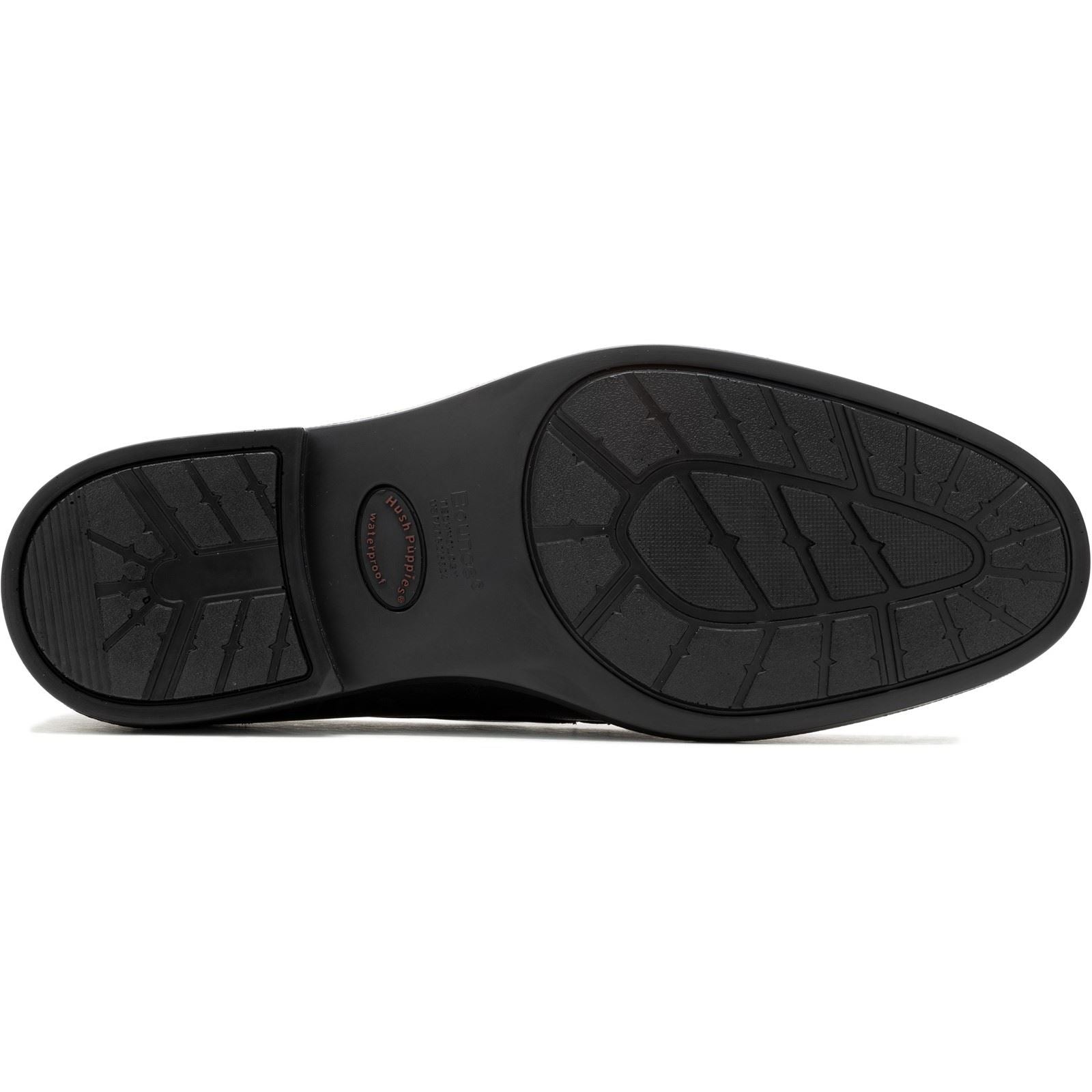 Hush Puppies Banker Chaussures En Cuir Noir À Lacets Pour Hommes