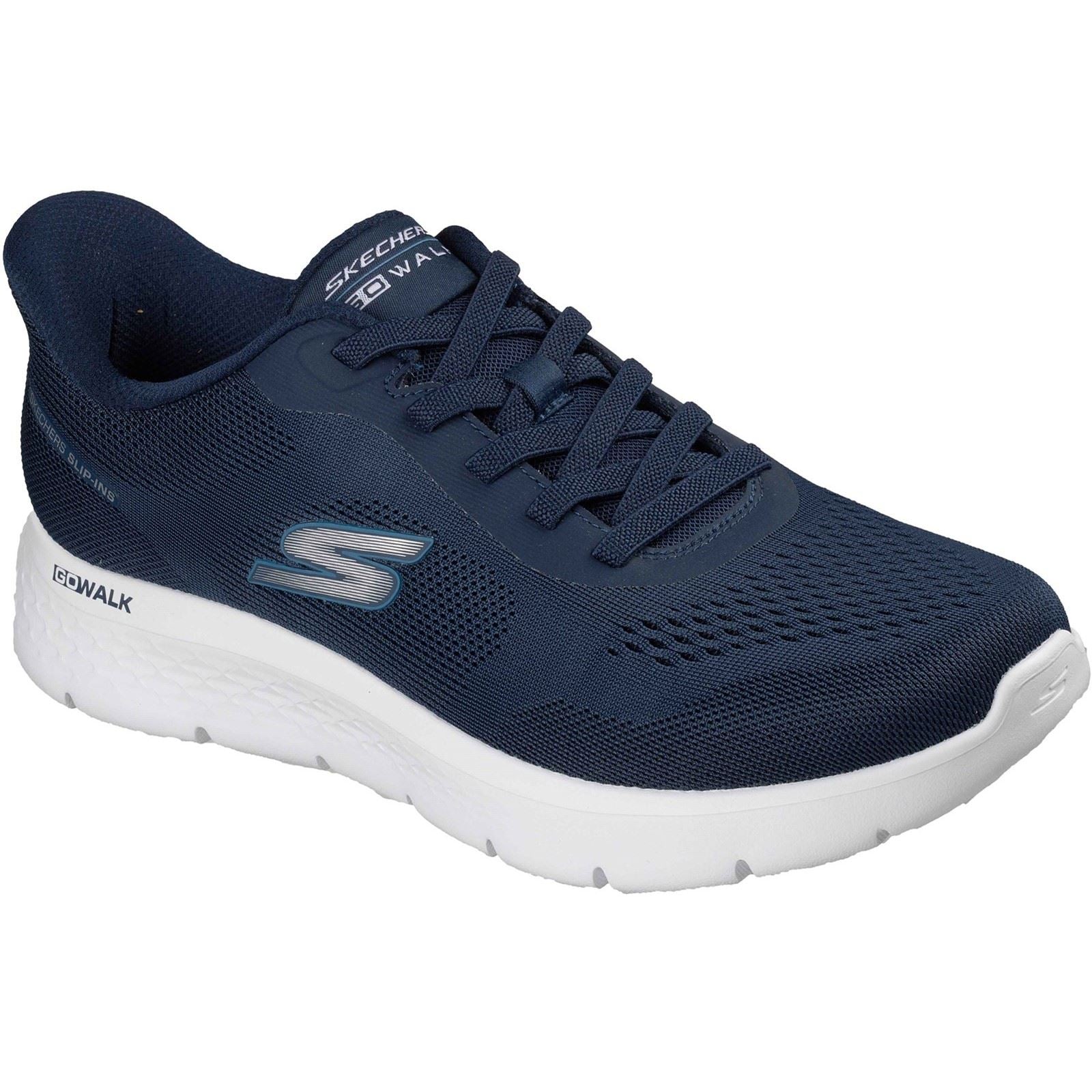 Skechers Go Walk Flex Baskets En Polyester Pour Hommes Bleu Marine