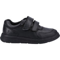 Hush Puppies Ryan SNR Chaussures Noires Pour Garçons En Cuir.