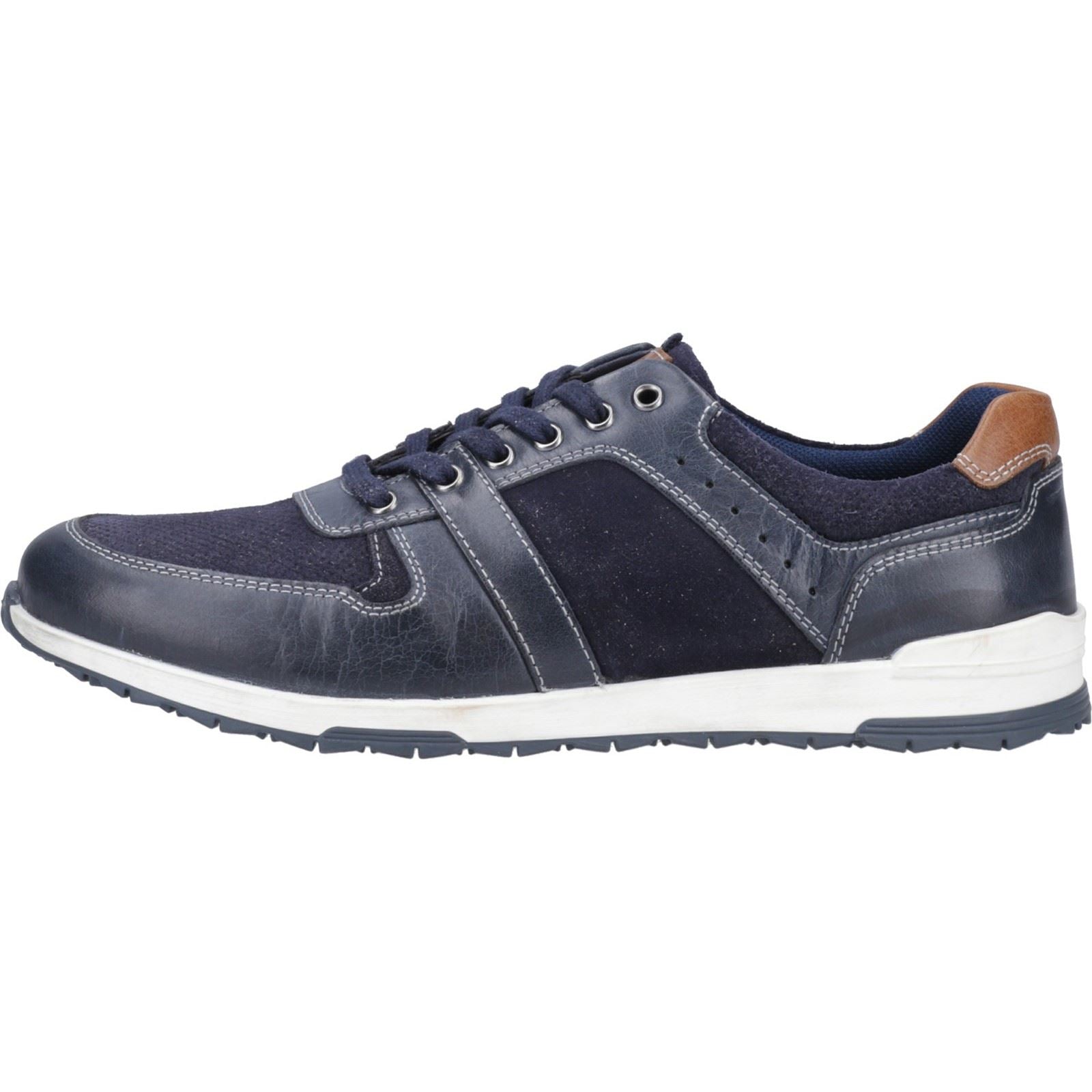 Hush Puppies Christopher Baskets En Cuir Pour Homme, Bleu Marine.