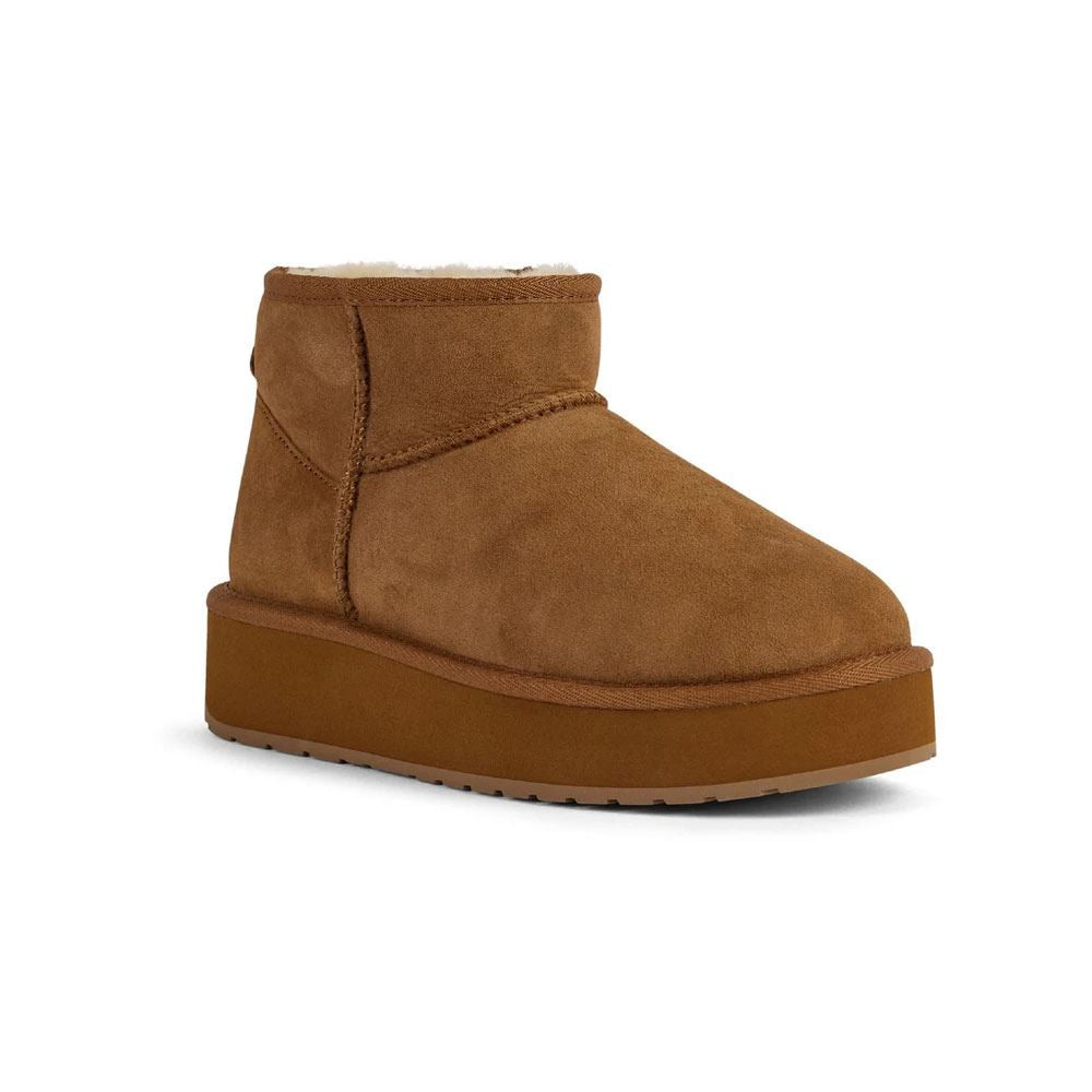Emu Australia Stinger Micro Flatform 2.0 Bottes Marron En Peau De Mouton Pour Femmes