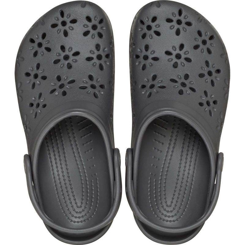 Crocs Classic Floral Cut Out Sabots De Plage Noirs En Thermoplastique
