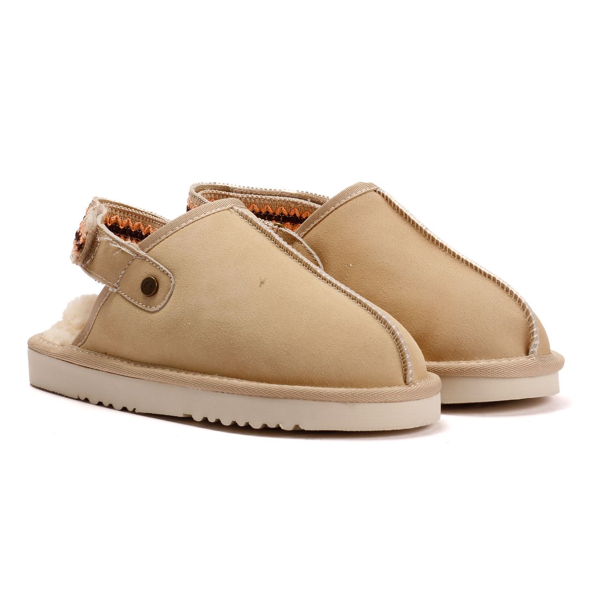 Osprey London The Constellation Pantoufles Beiges En Suède Pour Femmes